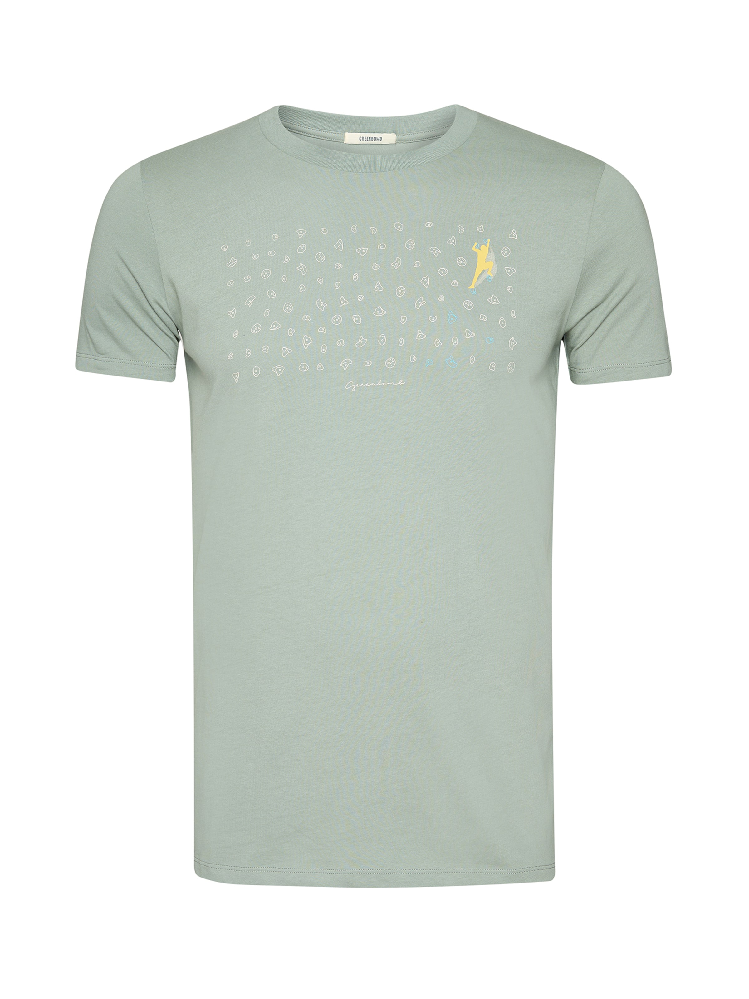 Maglietta 'Guide Lifestyle Boulderer' di GREENBOMB in verde: frontale