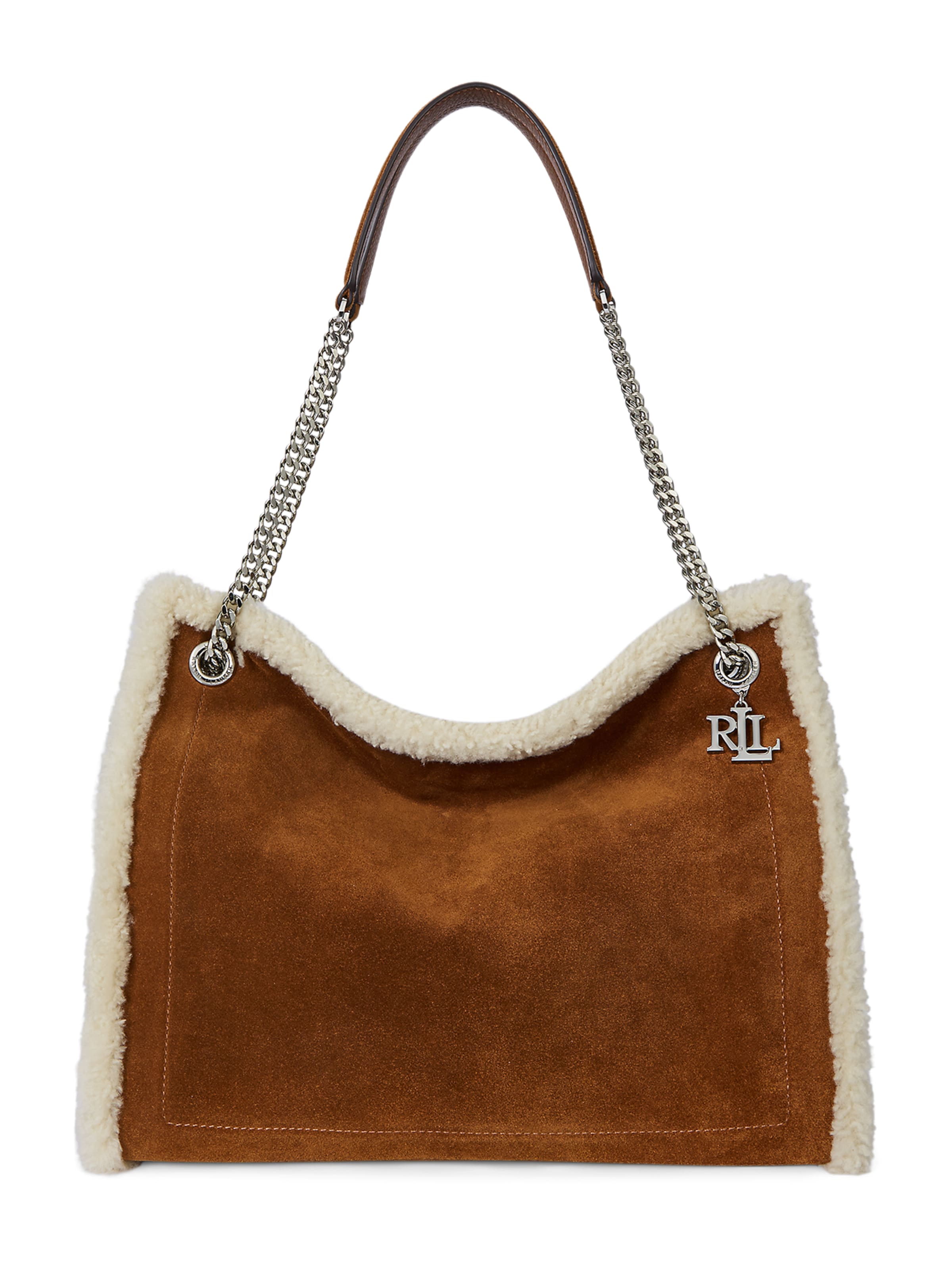 Geantă de umăr Lauren Ralph Lauren pe maro pueblo / alb murdar, Vizualizare produs