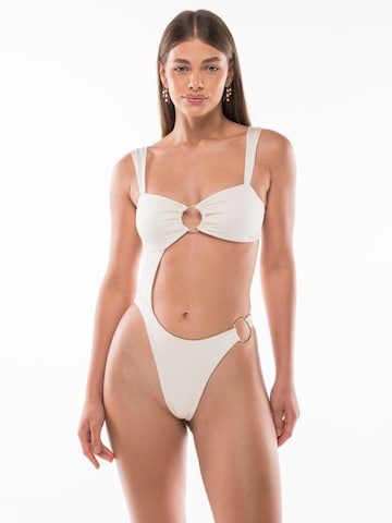 Bandeau Maillot de bain 'Sirena' Acuarela Brand en blanc