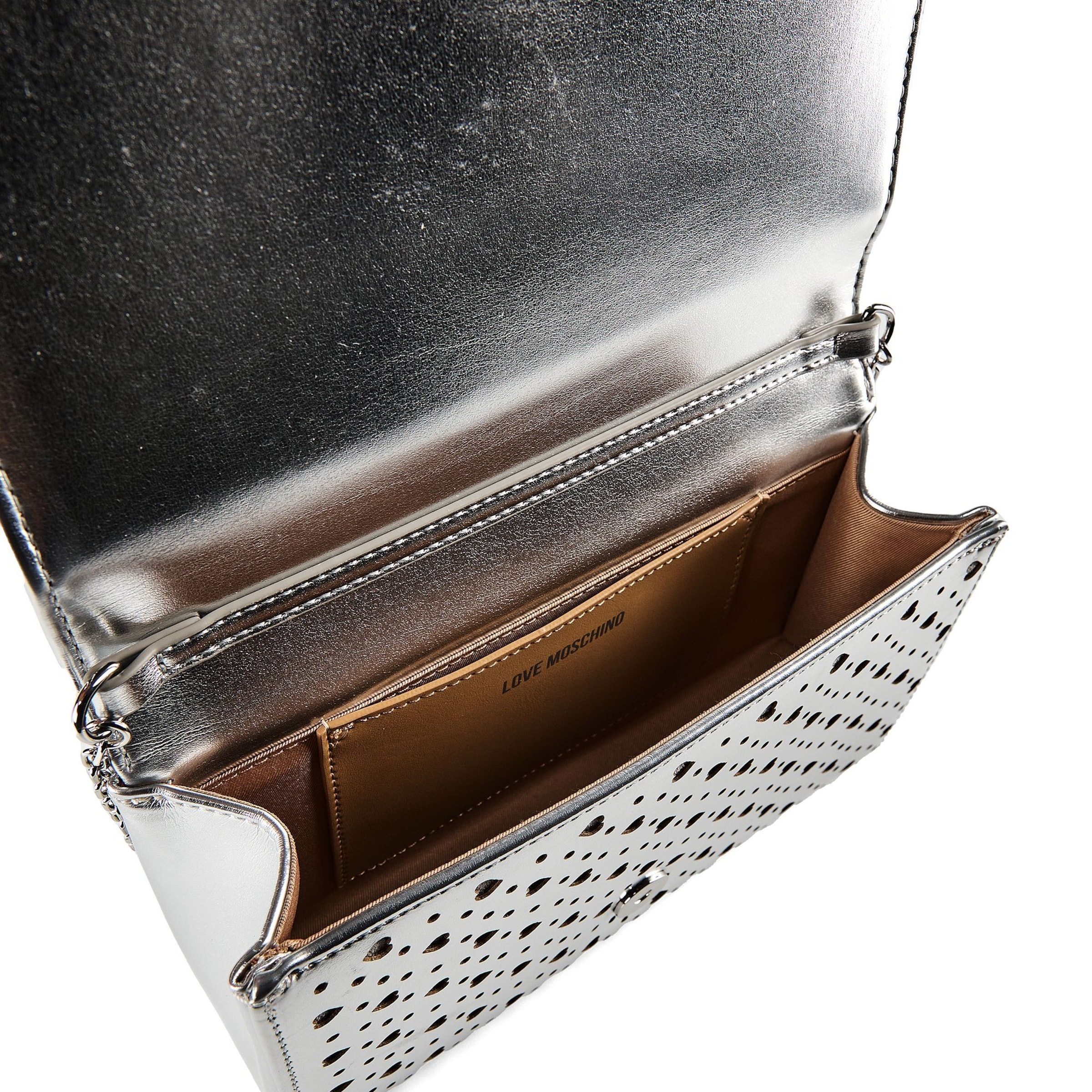 Sac à bandoulière 'Smart' Love Moschino en argent