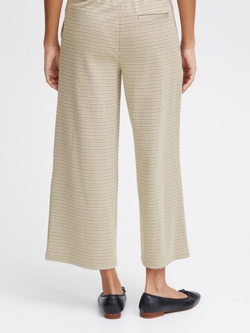 ICHI Wide leg Pleat-front trousers 'KATE' in Beige