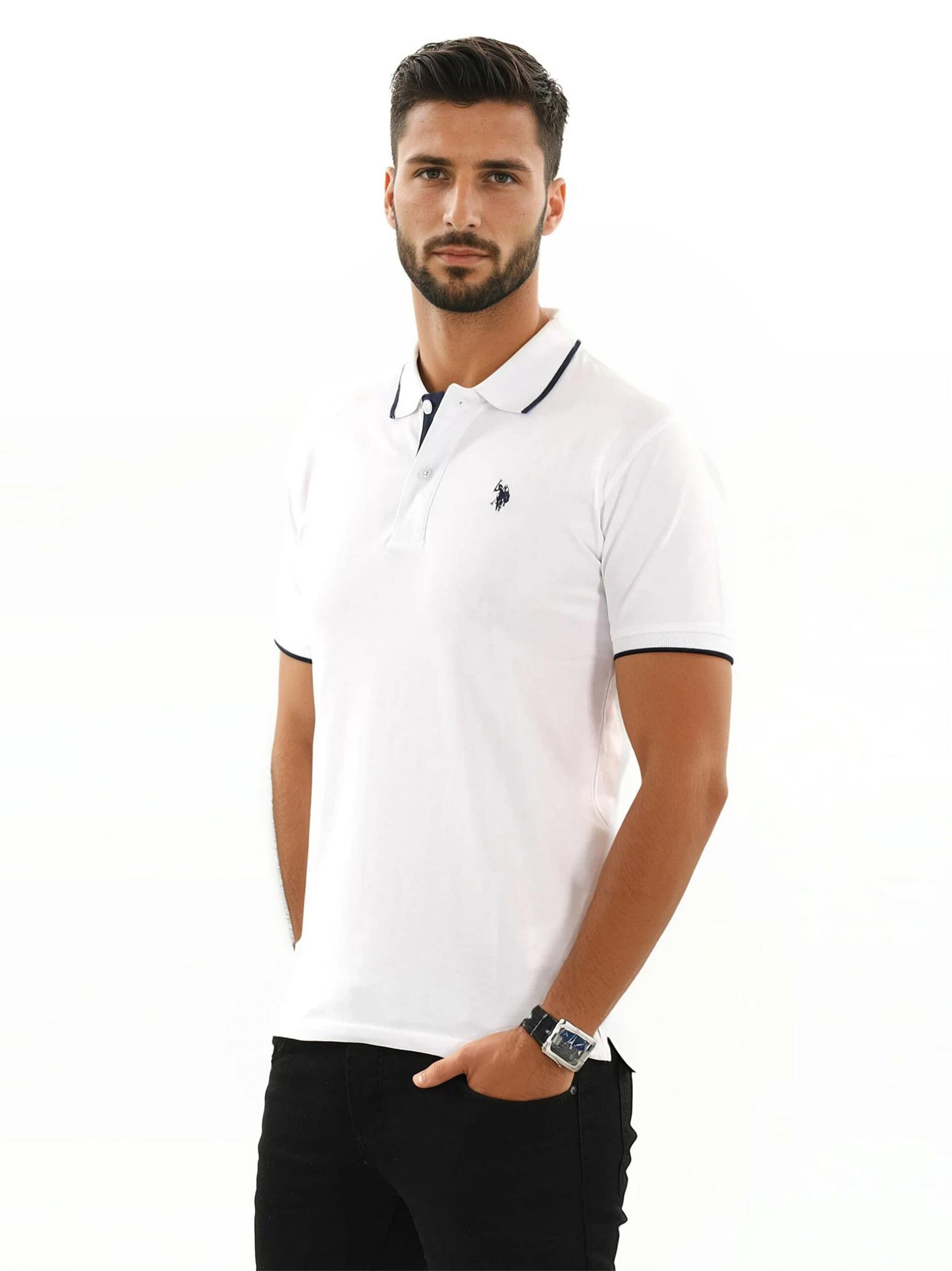 U.S. POLO ASSN. Poloshirt in Weiß: Vorderseite