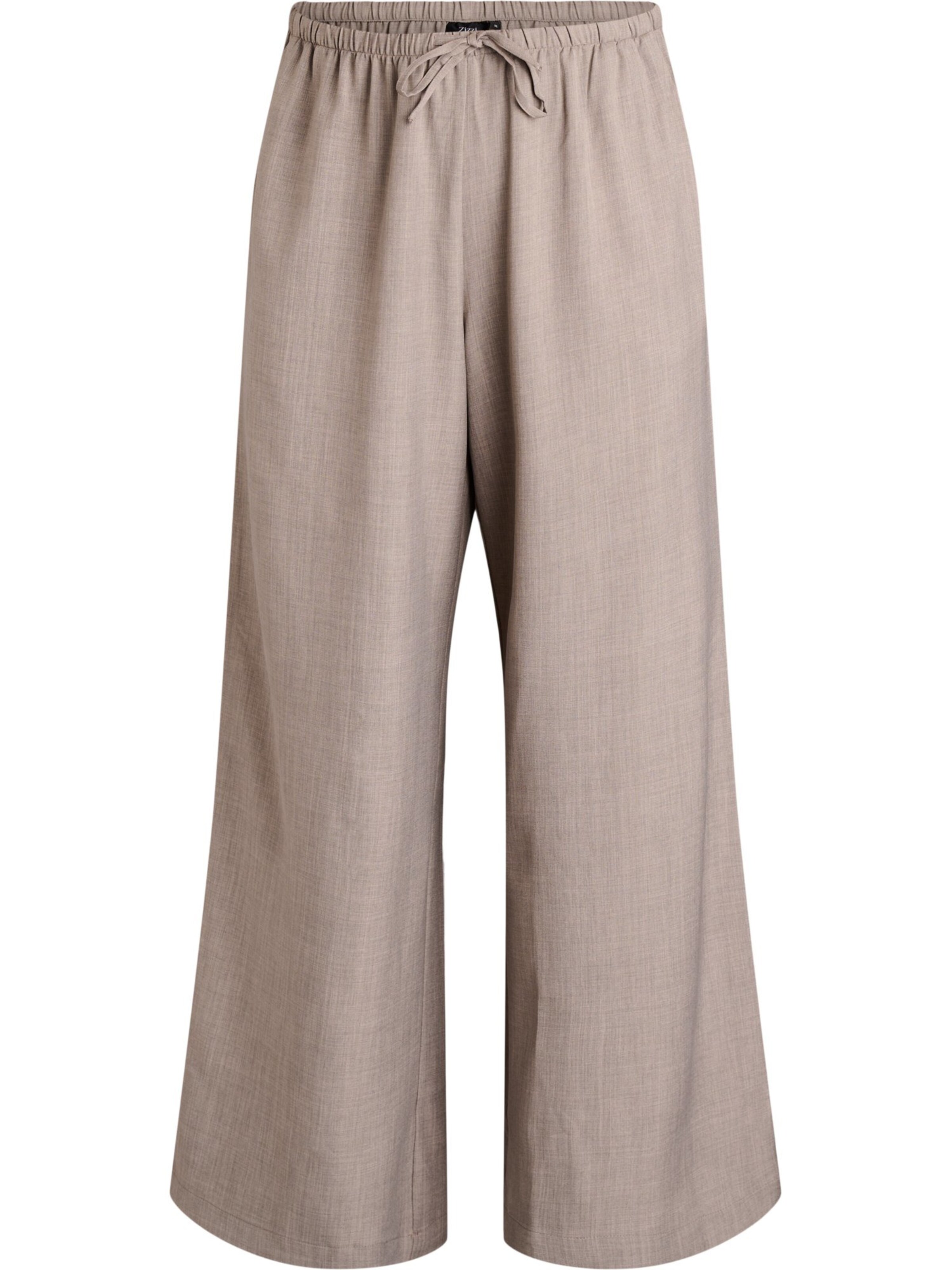 Zizzi Regular Trousers 'MVINA' in Beige: front