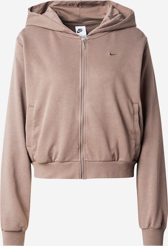 Nike Sportswear Кофта на молнии в Коричневый: спереди
