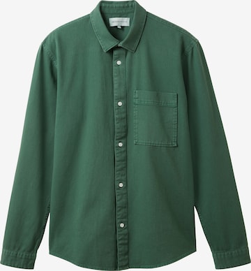 TOM TAILOR DENIM Regular fit Skjorta i grön: framsida