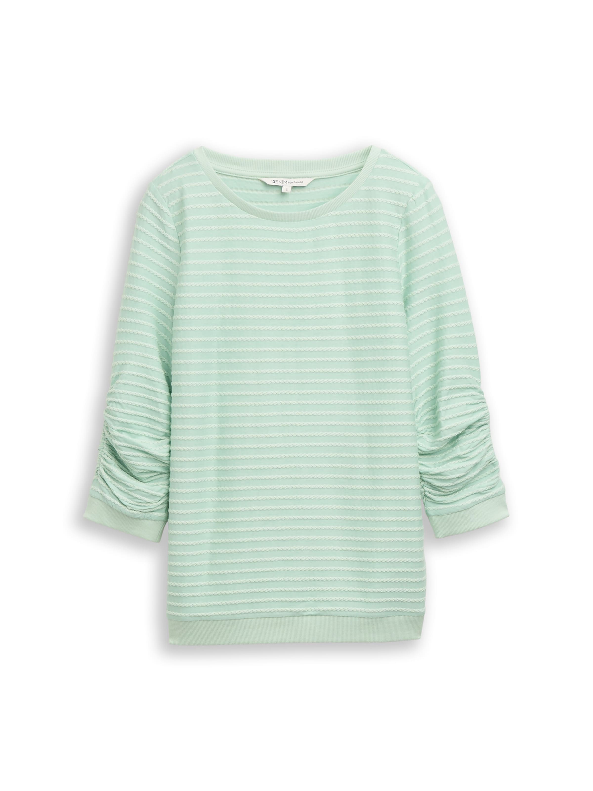 TOM TAILOR DENIM Суичър в зелено: отпред