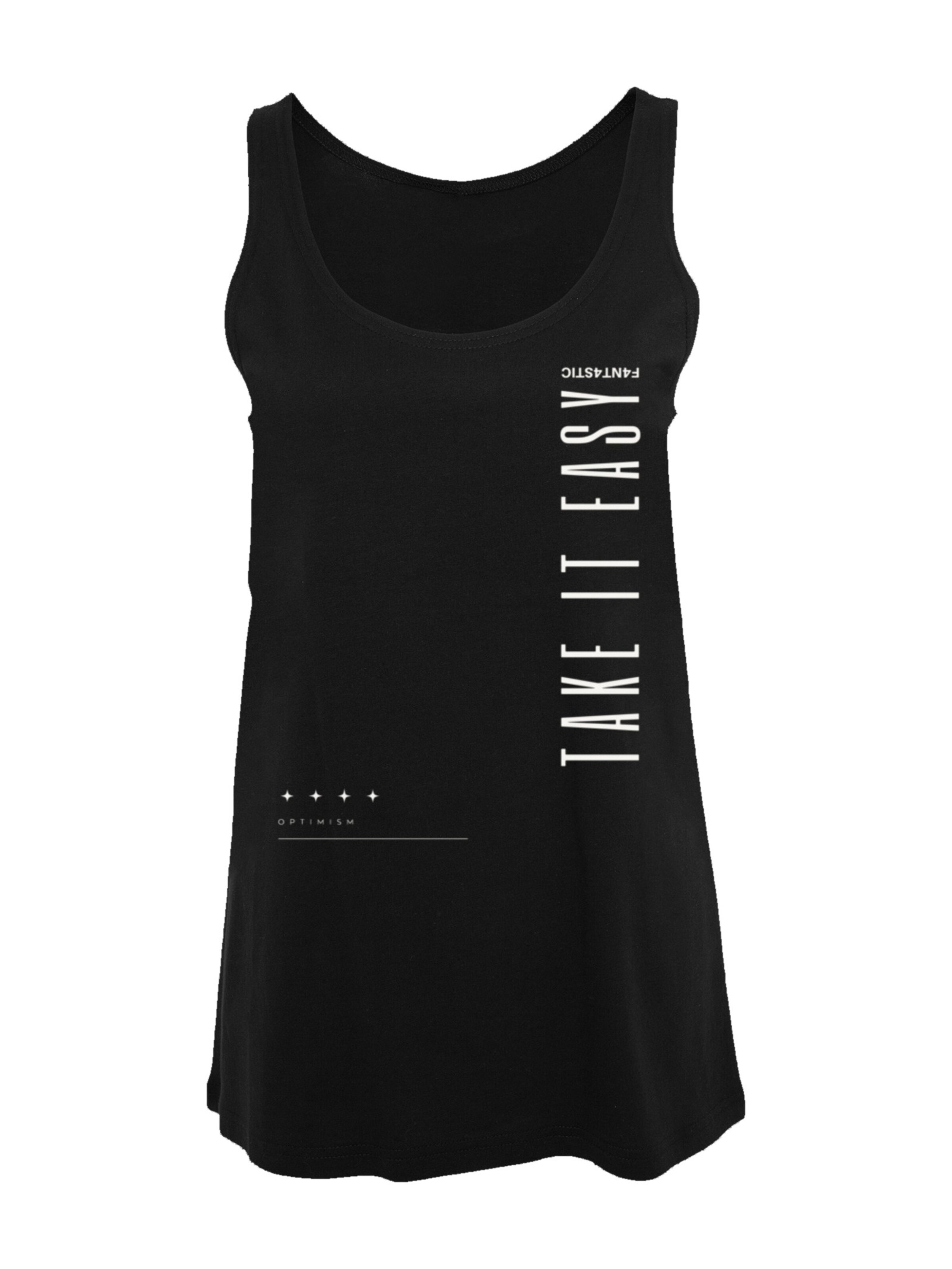 F4NT4STIC Top 'Take It Easy Text' in Schwarz: Vorderseite