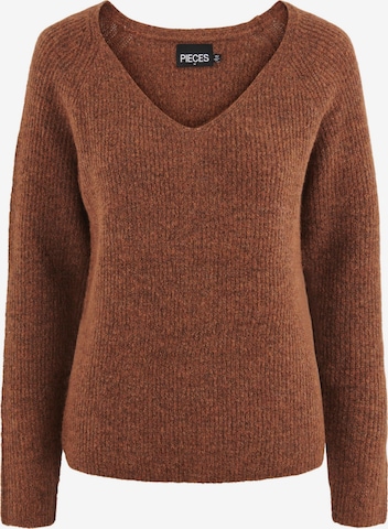 PIECES Sweater 'Ellen' in Brown: front