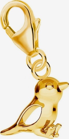Goldene Hufeisen Anhänger 'Spatz Vogel Charm' in Gold: Vorderseite