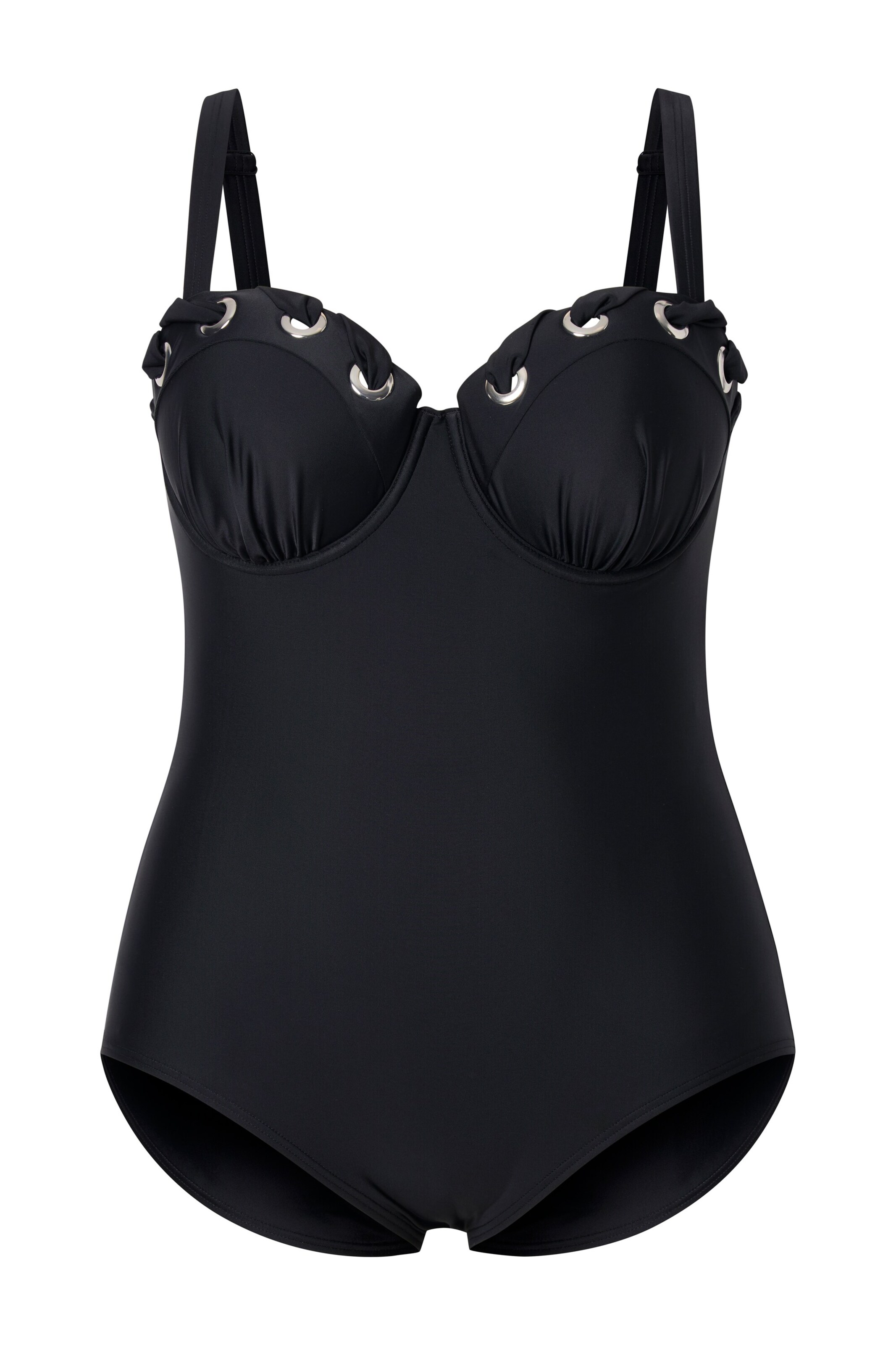 Ulla Popken Badeanzug in Schwarz: Vorderseite