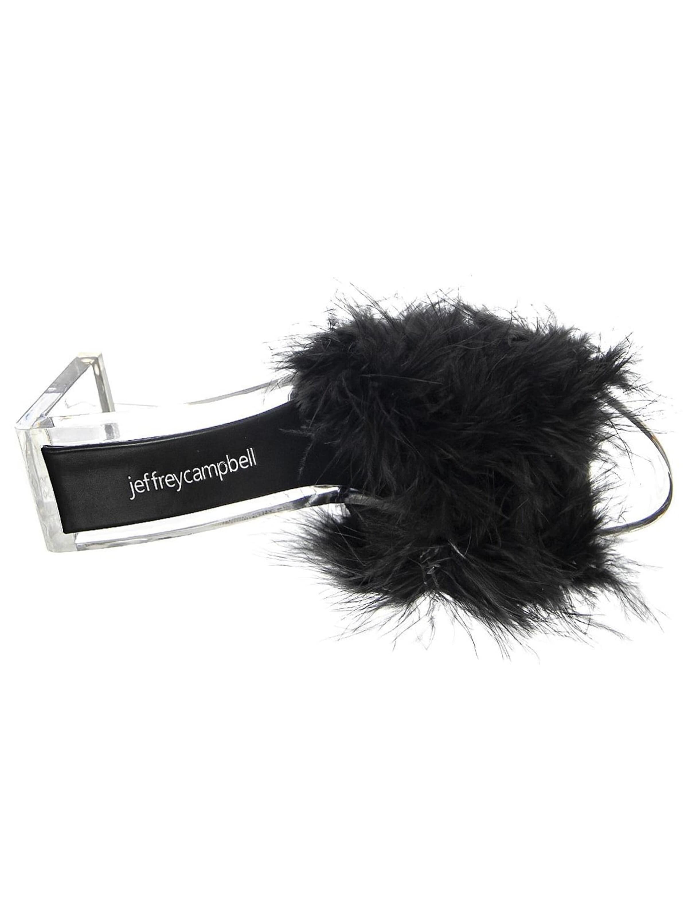 Jeffrey Campbell Sandały 'Womens Luxuries Black Faux Suede+Fur Sandals' w kolorze czarny