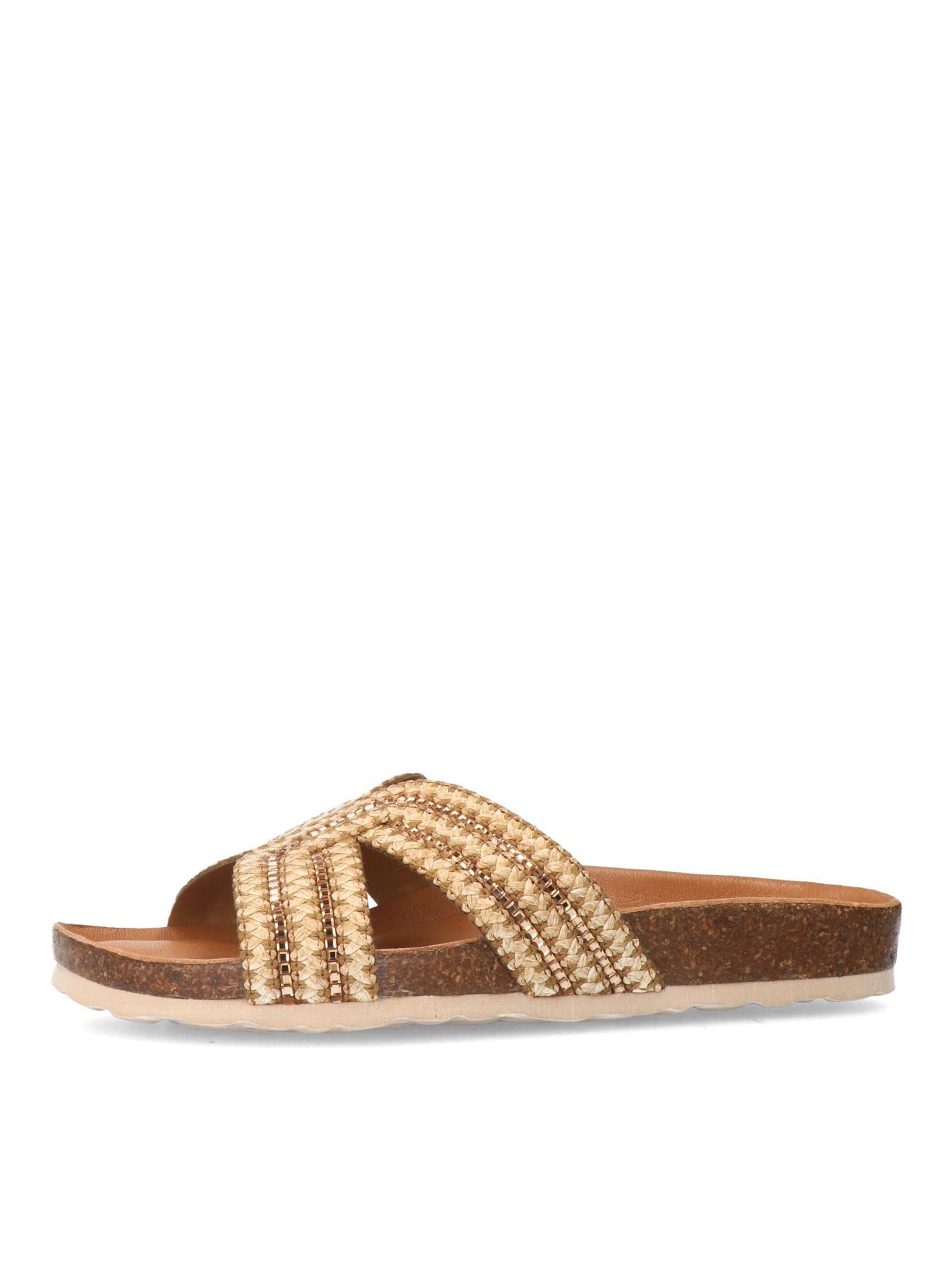 MANFIELD Sandale in Beige: Vorderseite