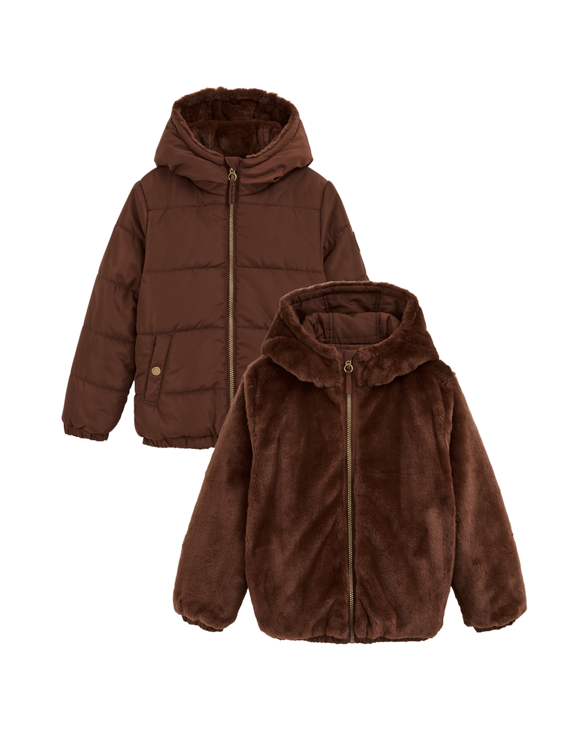 WE Fashion Φθινοπωρινό και ανοιξιάτικο μπουφάν σε καφέ: μπροστά