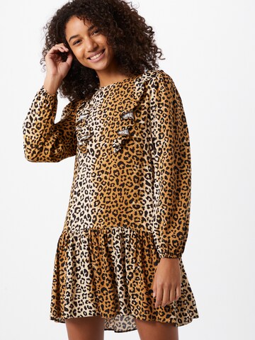 Robe 'FRIL' Miss Selfridge en marron : devant