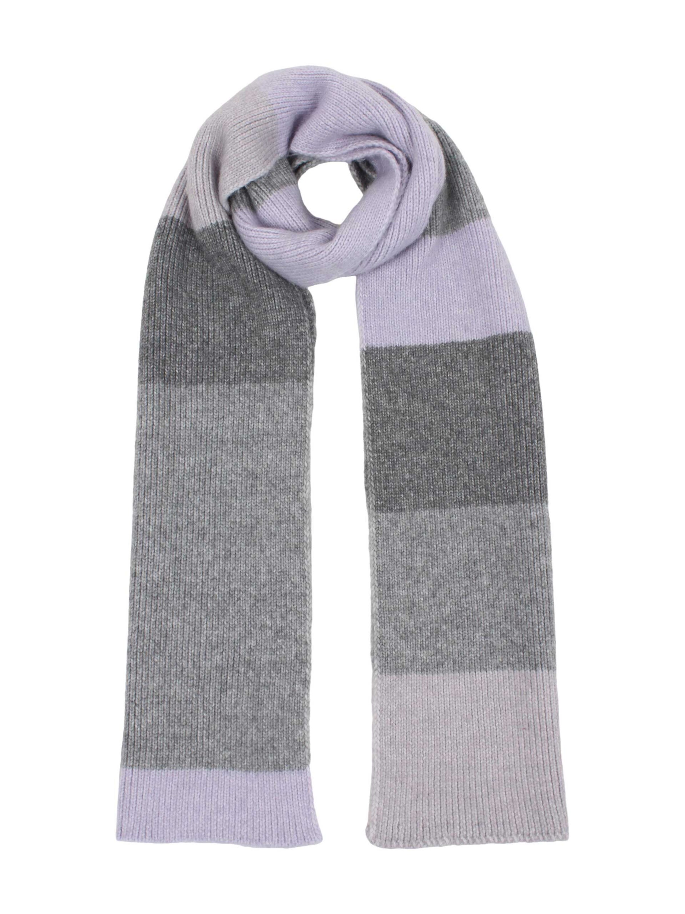 SAMAYA Kuschelig weicher, warmer Strickschal 'Odon', passend zu Strickmütze Odon in Grau: Vorderseite