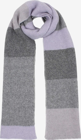 SAMAYA Kuschelig weicher, warmer Strickschal 'Odon', passend zu Strickmütze Odon in Grau: Vorderseite