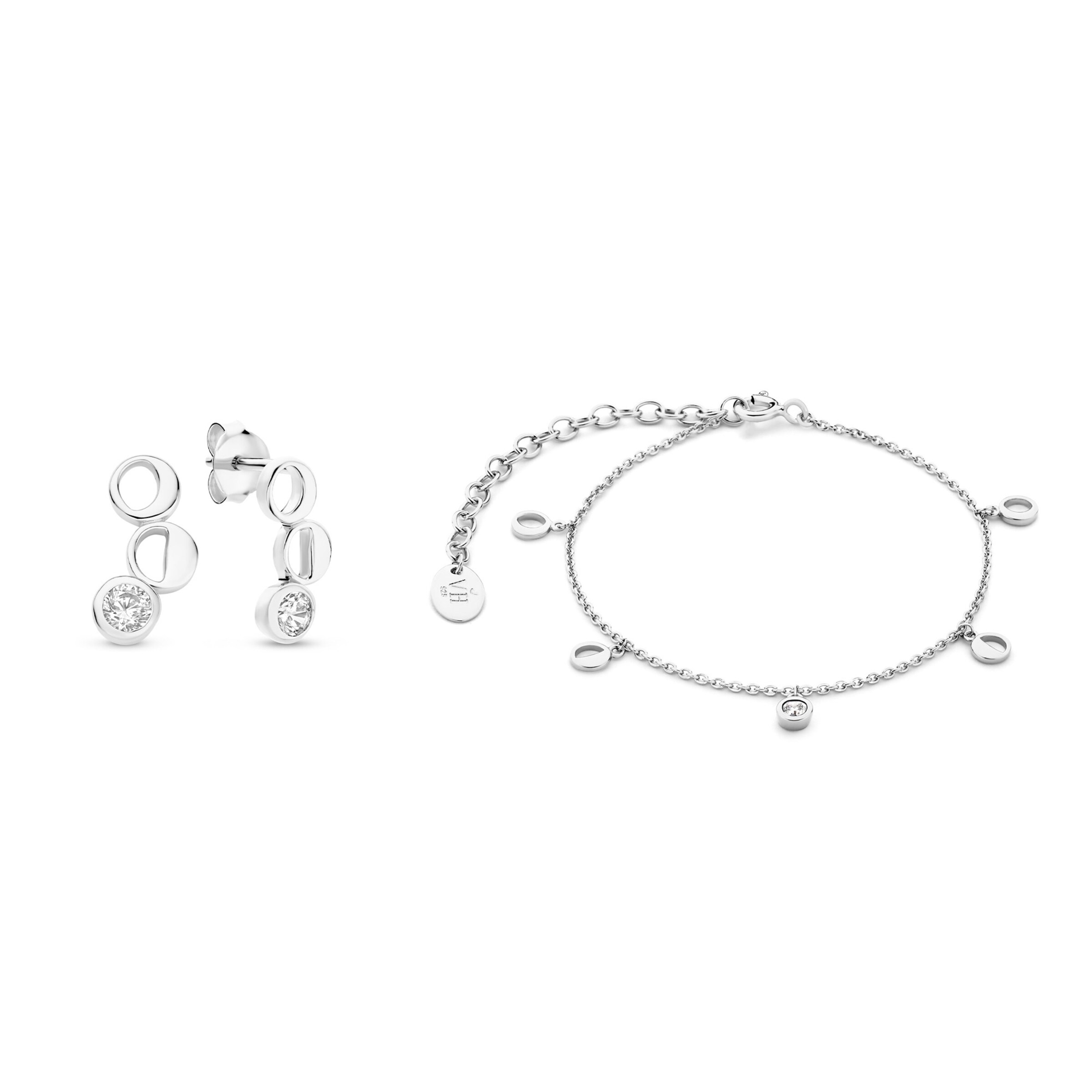 Violet Hamden Jewelry set in Silver: front