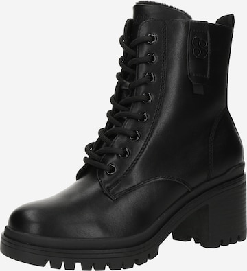 Stivaletto stringato di s.Oliver in nero: frontale