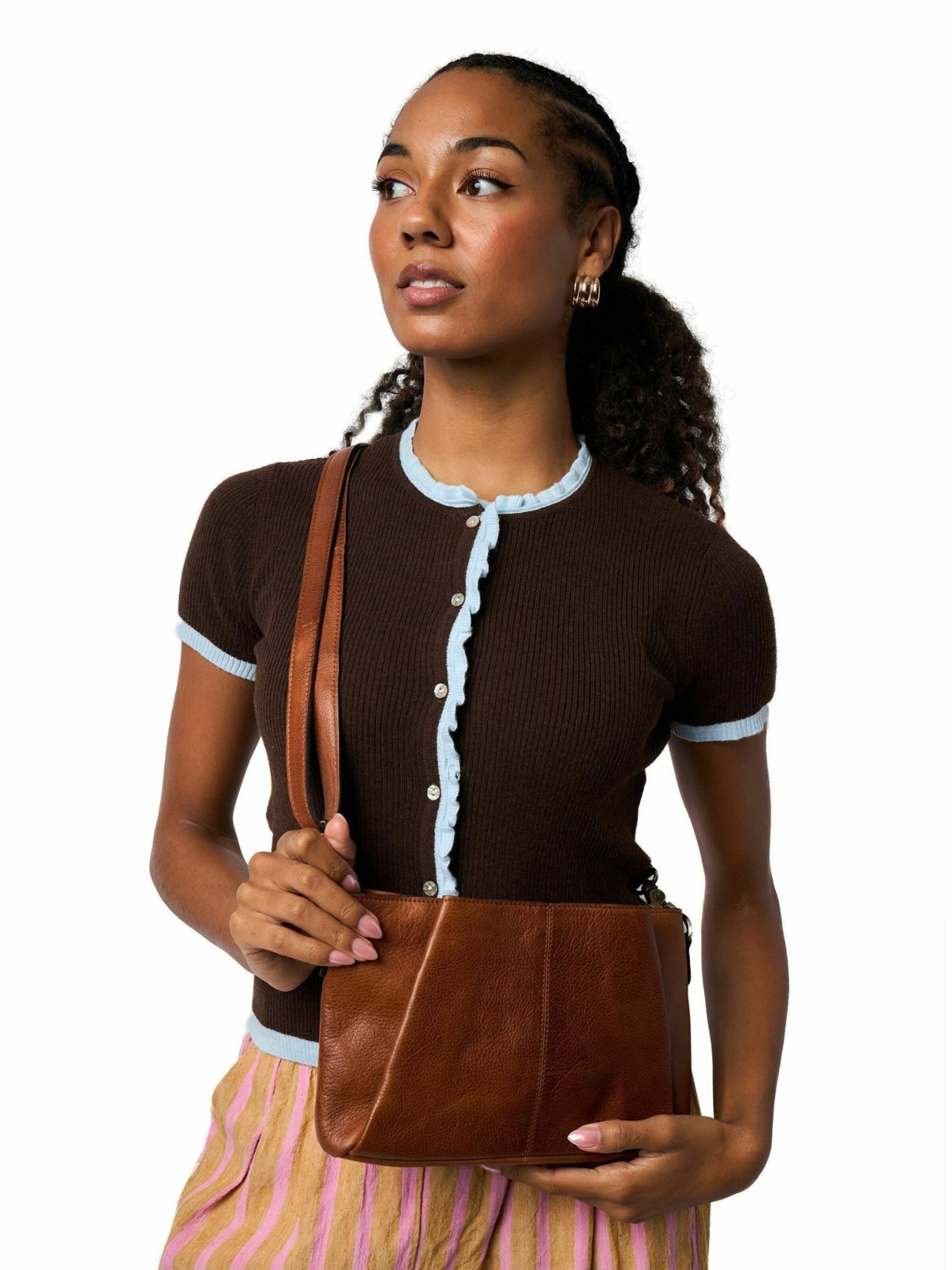 Cabas ' Nisa ' RE:DESIGNED en marron : devant