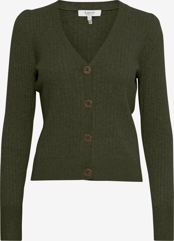 b.young Knit Cardigan 'BYNAKTA RIB CARDIGAN 2' in Green: front