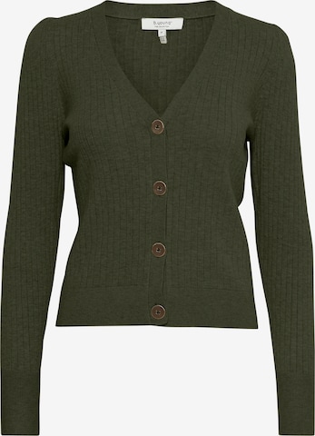 b.young Gebreid vest 'BYNAKTA RIB CARDIGAN 2' in Groen: voorkant