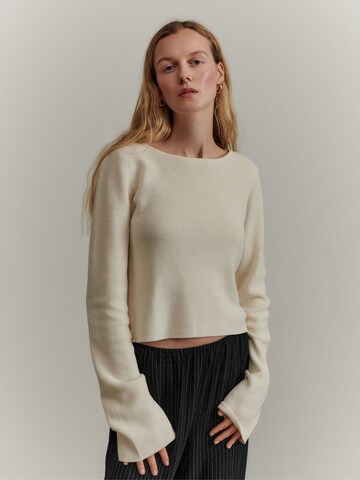 ABOUT YOU x Marie von Behrens Sweater 'Melinda' in White: front