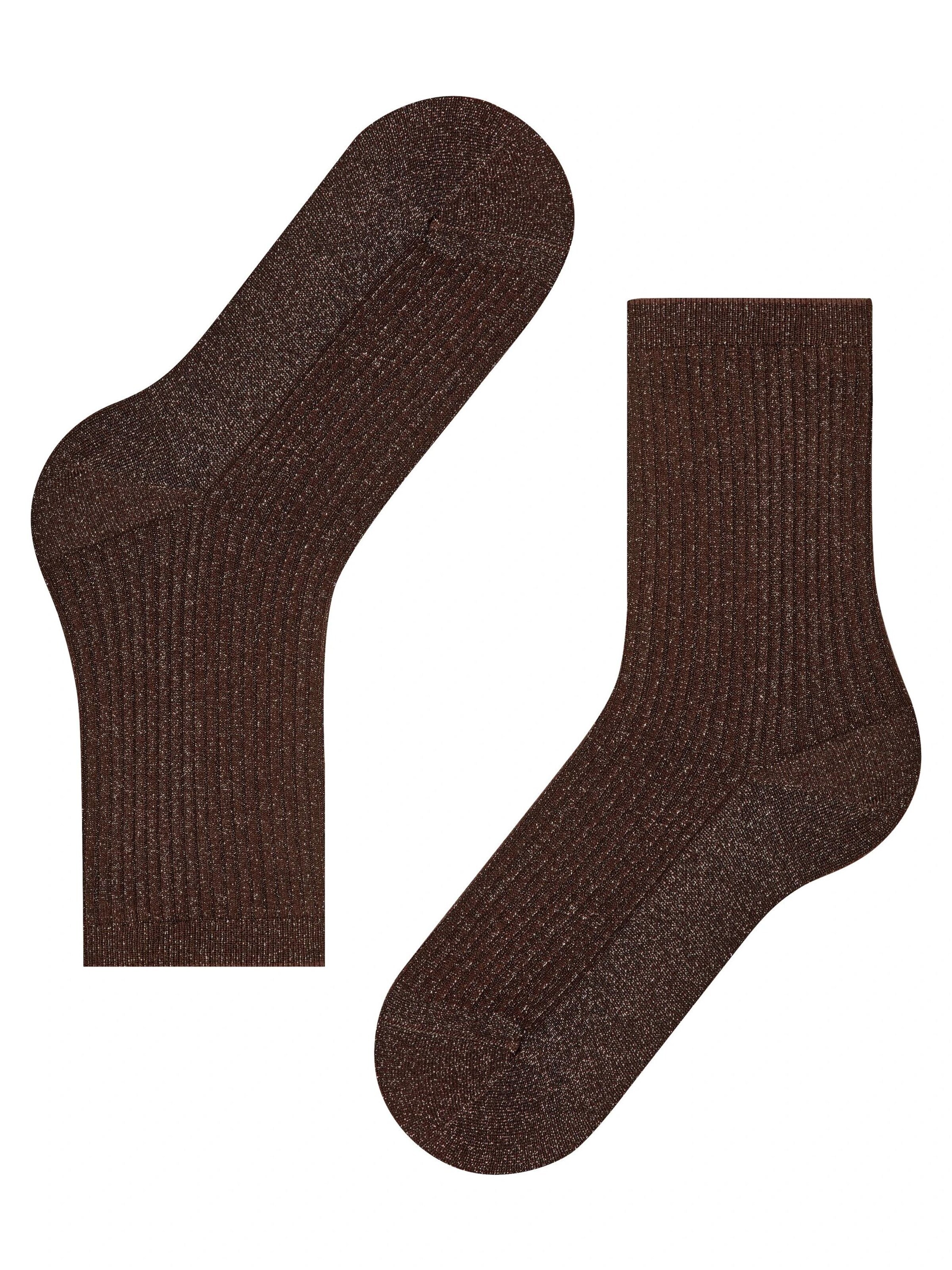 FALKE Socken 'Shiny Rib'‌‌‌‌‌‌ in Braun