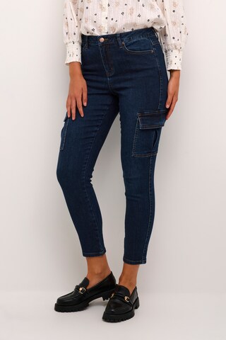 Coupe slim Jeans cargo 'Sinem' Kaffe en bleu