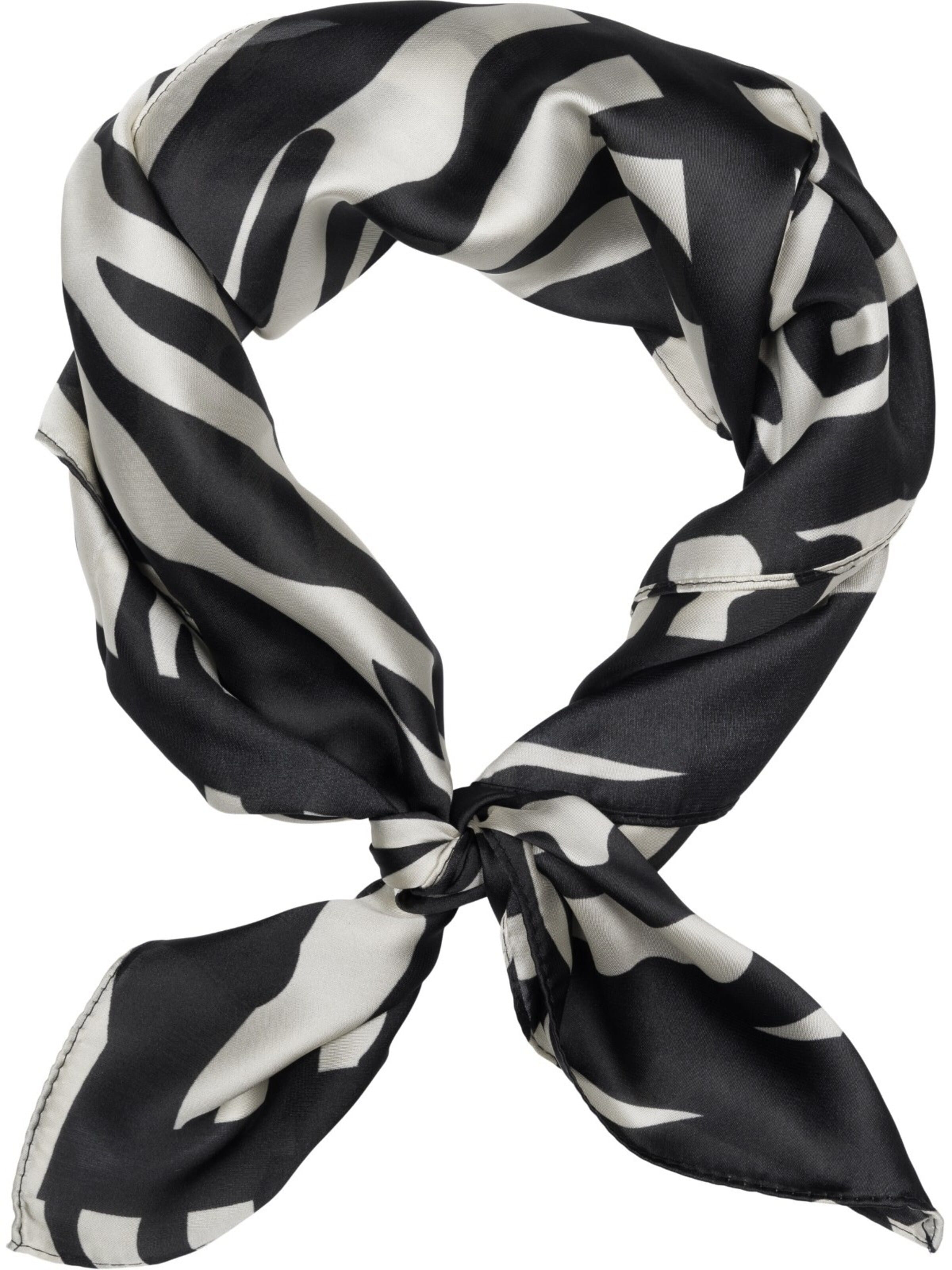 styleBREAKER Tuch 'Halstuch Zebra Muster Satin Optik'‌‌‌ in Schwarz: Vorderseite
