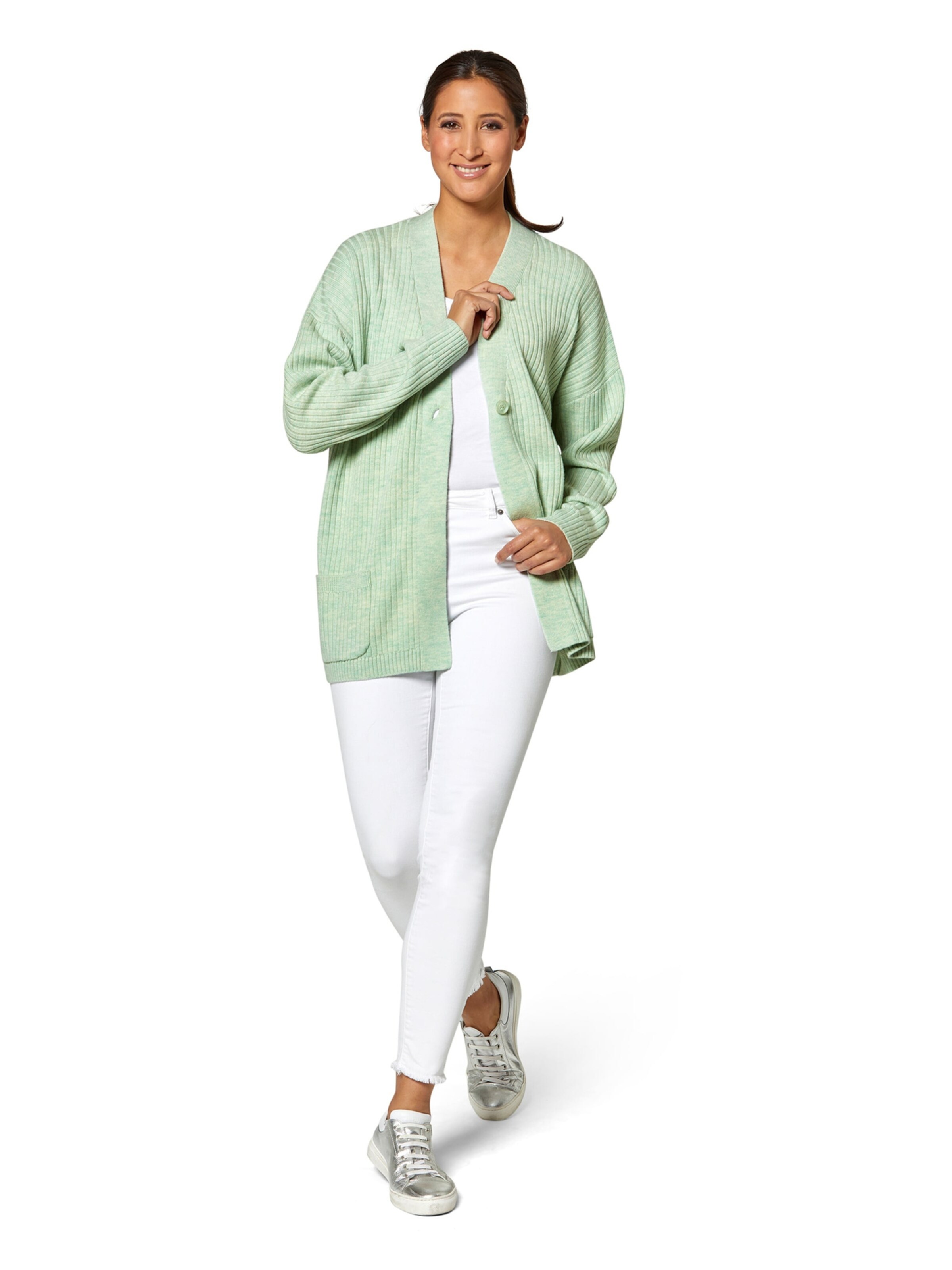 MADELEINE Gebreid vest in Groen