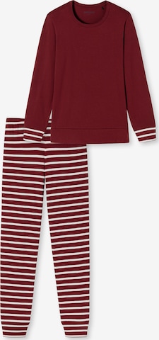 SCHIESSER Pajama ' Essential Stripes ' in Red: front