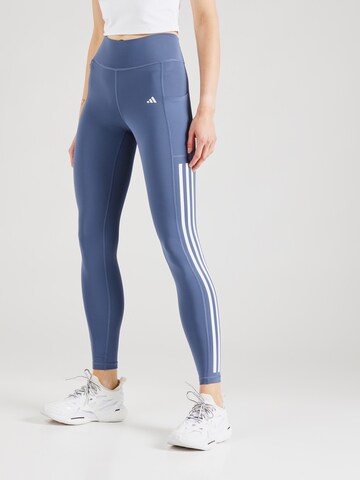 ADIDAS PERFORMANCE Skinny Workout Pants 'Optime 2.0' in Blue: front