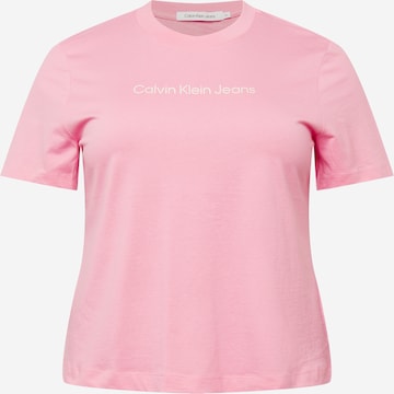 T-shirt Calvin Klein Jeans Curve en rose : devant