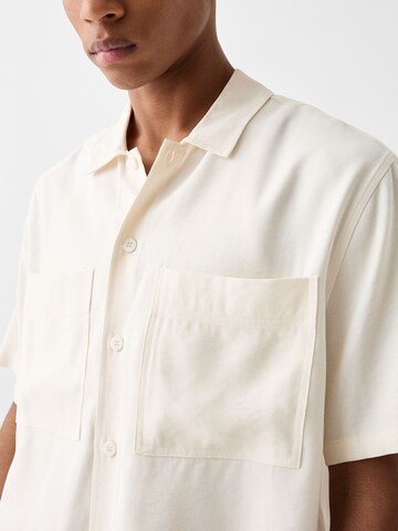 Bershka Comfort fit Button Up Shirt in White