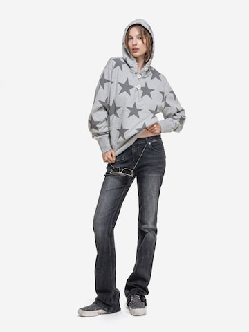 ENRAGE Sweatshirt 'RIPPED COLLAR HOODIE' i grå