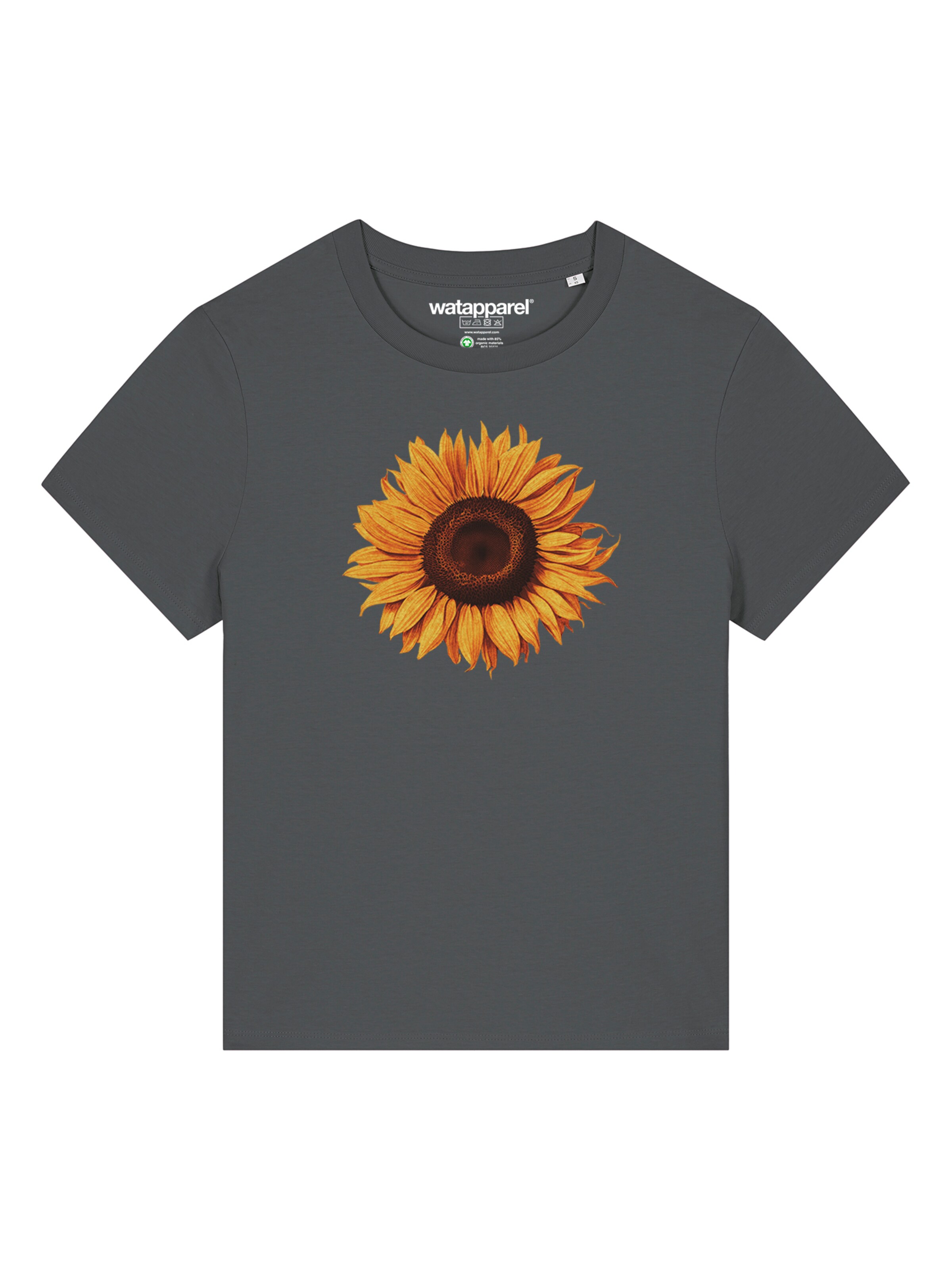 Watapparel Shirt 'Sonnenblume' in Grey: front