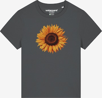 Watapparel T-Shirt 'Sonnenblume' in Grau: Vorderseite