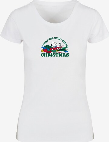 Merchcode Shirt 'Peanuts Night Before Christmas' in Wit: voorkant