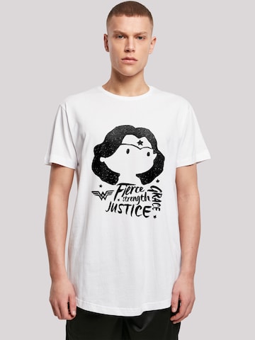 F4NT4STIC Shirt 'DC Comics Wonder Woman Fierce Sketch' in Wit: voorkant