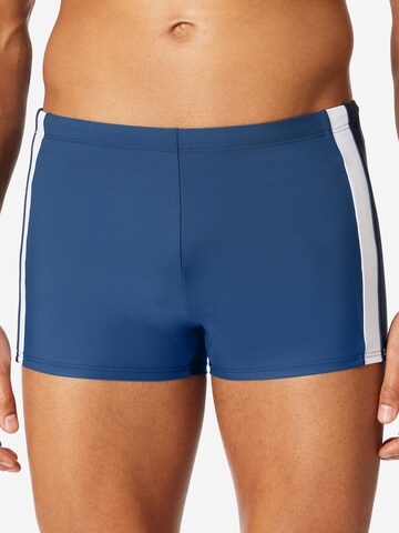 SCHIESSER Boxer-Badehose ' Ocean Swim ' in Blau: Vorderseite