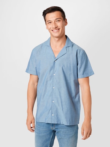 MELAWEAR Regular fit Button Up Shirt in Blue: front