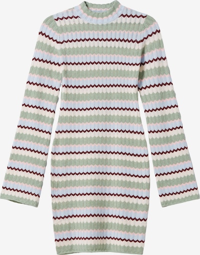 Bershka Úpletové šaty - pastelově zelená / mix barev, Produkt