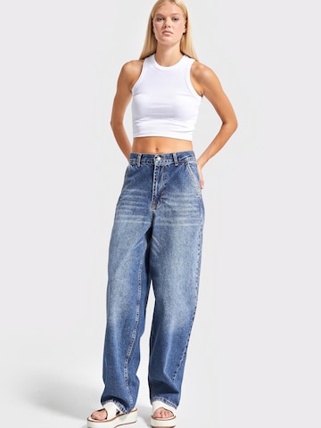 IT'S BASIC Wide leg Jeans 'NORA Skater Mid Rise Jeans' in Blue