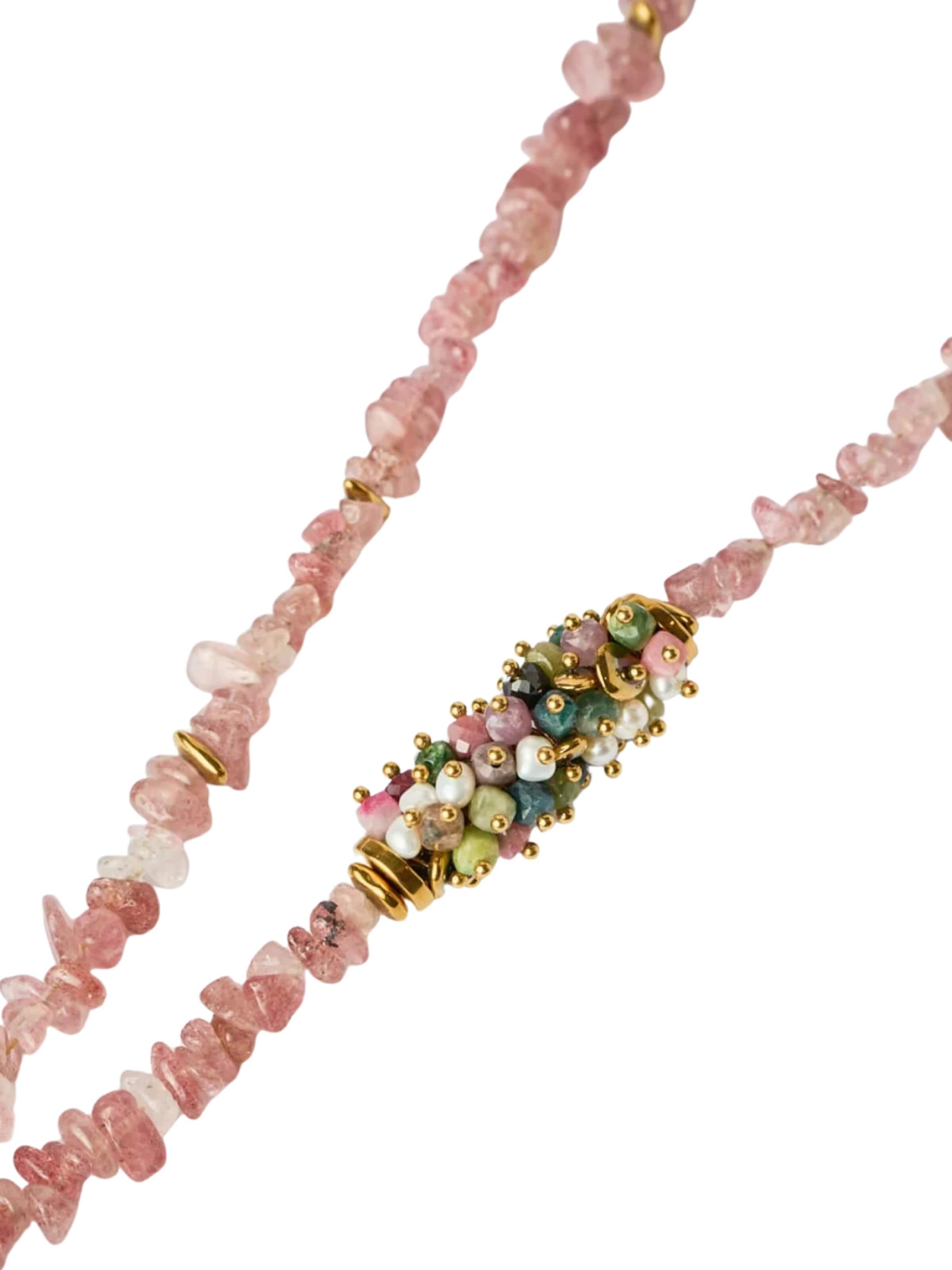 THE GEM STORIES JEWELRY Halsband 'Rose Tourmaline Serenity Necklace' i rosa