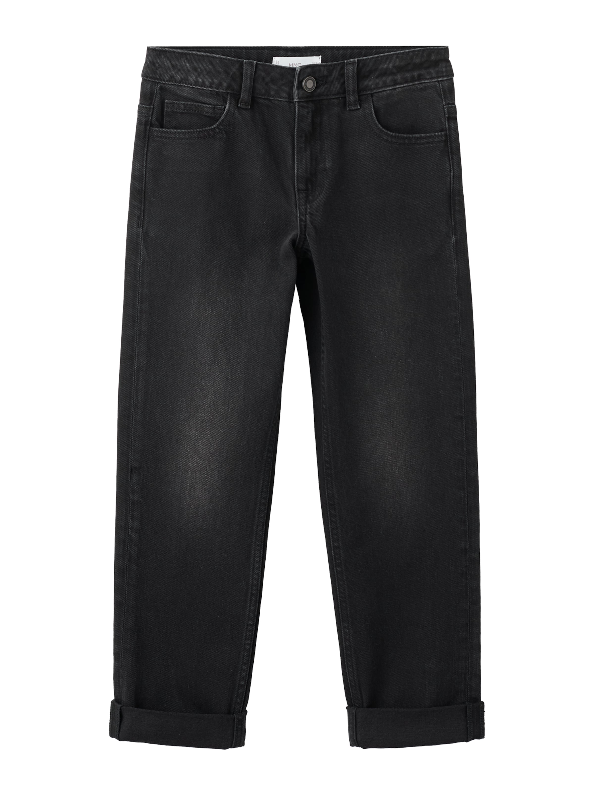 MANGO KIDS Regularen Kavbojke | črna barva: sprednja stran