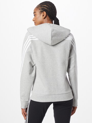 ADIDAS SPORTSWEAR Athletic Zip-Up Hoodie 'Future Icons 3-Stripes ' in Grey