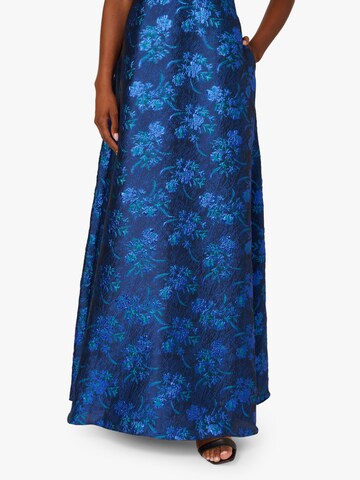Adrianna Papell Avondjurk 'Floral Jacquard Gown' in Blauw: voorkant