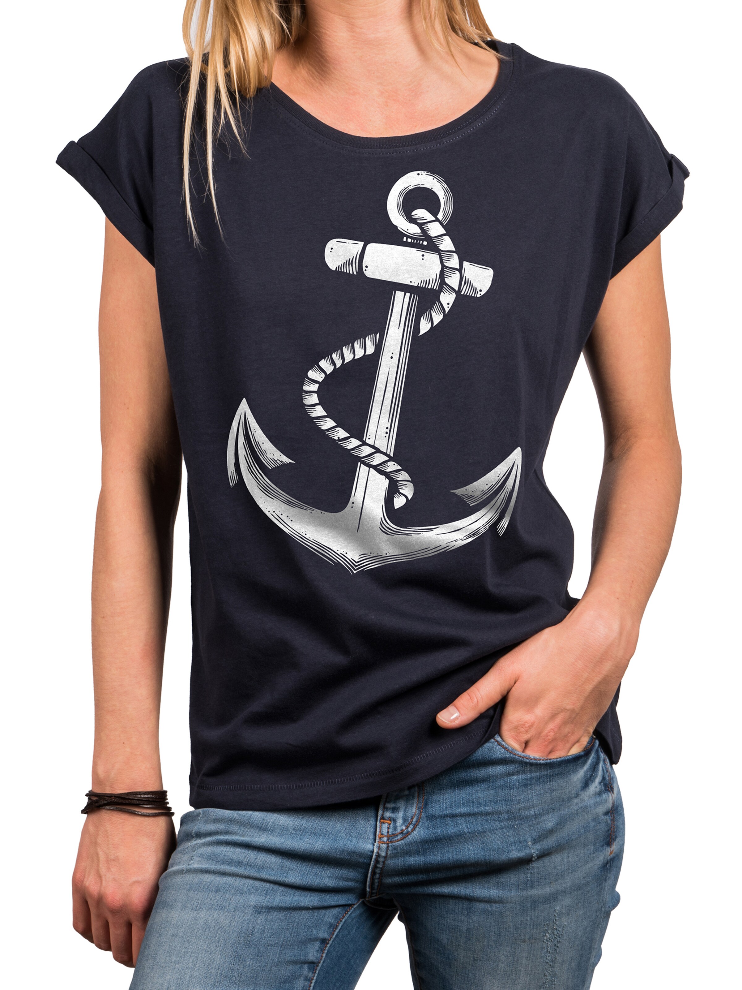 MAKAYA Shirt 'Anker' in Blue