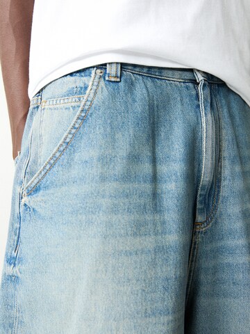 Wide leg Jeans de la Pull&Bear pe albastru