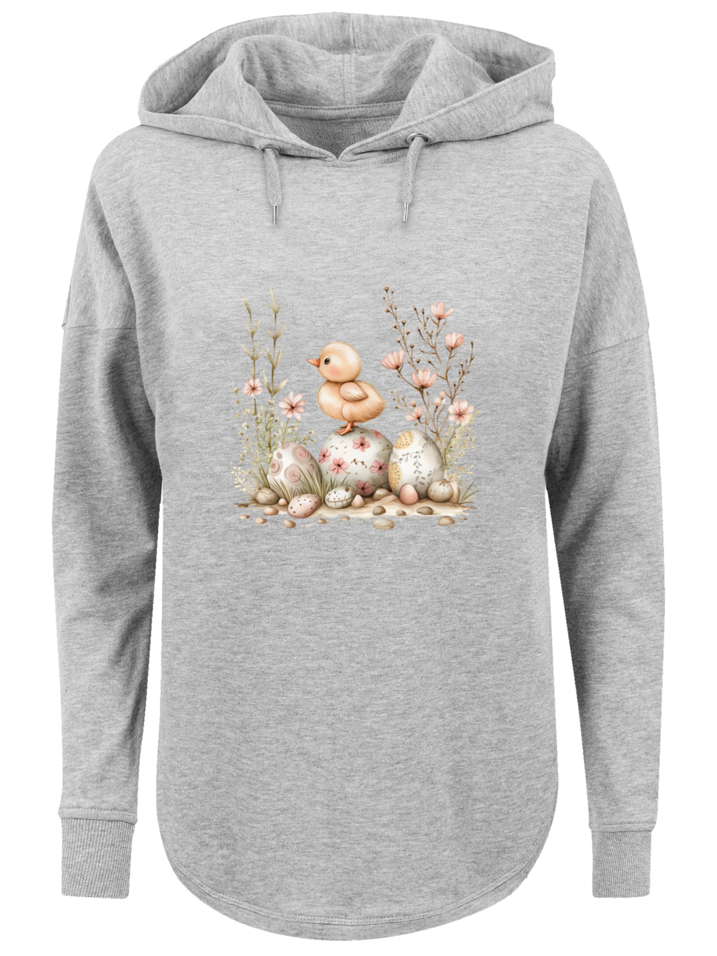 Sweat-shirt 'Ostern Küken Ei Blumen' F4NT4STIC en gris : devant